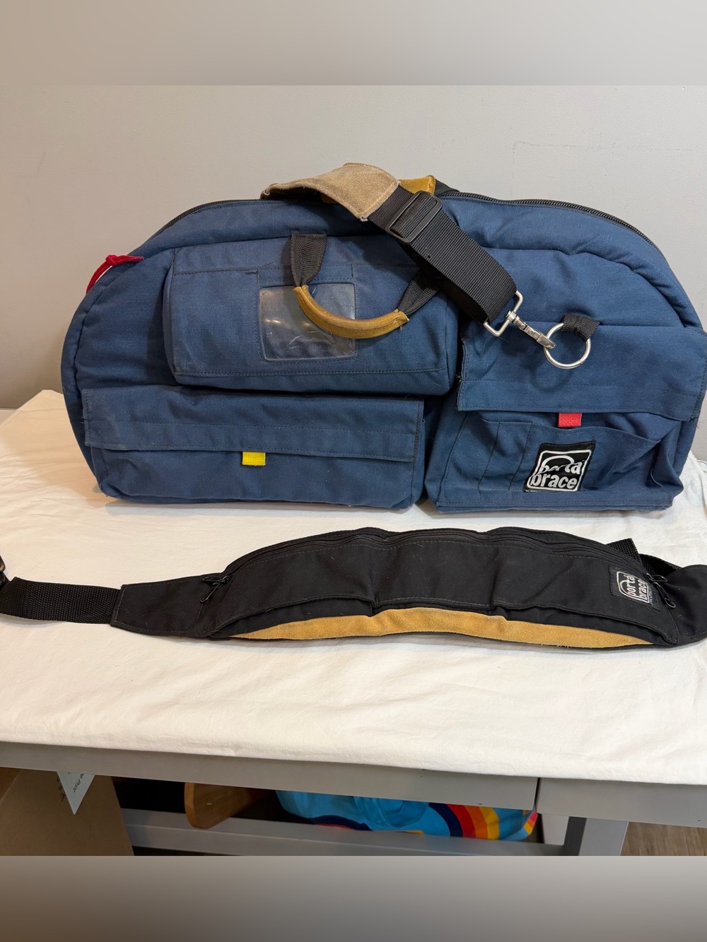 Porta Brace Carry-On Camera Case blue nylon padded includes extra strap CO-AB-M